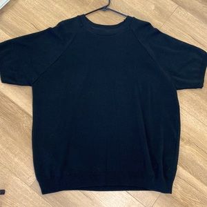 ⚡️🖤 TOPMAN *euc* MEN’S BLACK SHORT SLEEVE KNIT SWEATER TOP - sz M 🖤⚡️